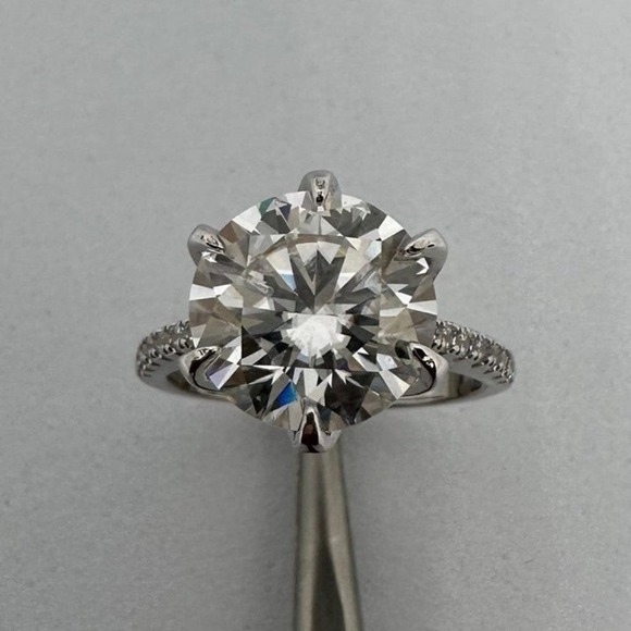 Moissanite Diamond Ring Engagement Wedding Anniversary 5 Ct 6 Prong Size 6 - Picture 8 of 10